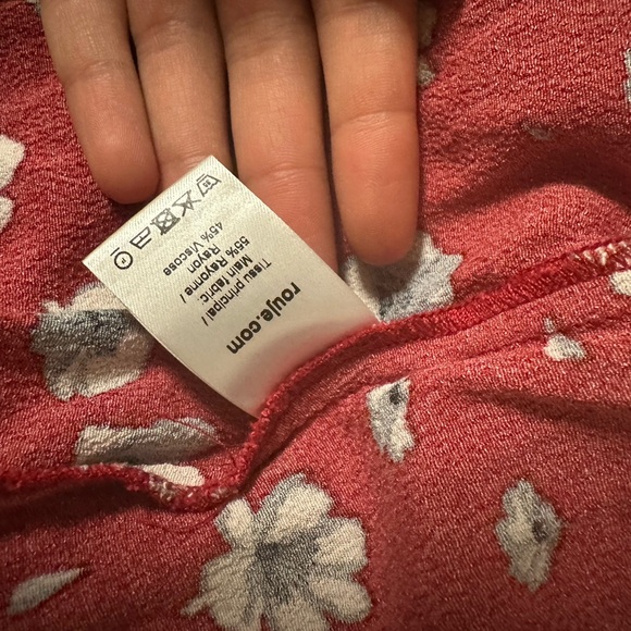 Rouje Gabin Dress Red Floral Midi Dress - Picture 7 of 7